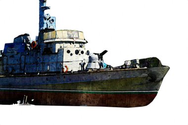 Askeri gemi, Atlantik Denizi 'nin engebeli çizimlerinden geçiyor.