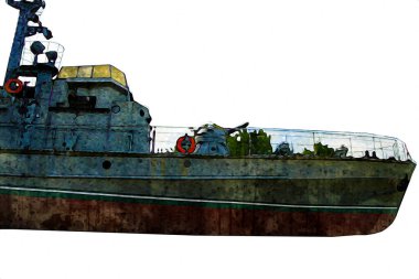 Askeri gemi, Atlantik Denizi 'nin engebeli çizimlerinden geçiyor.