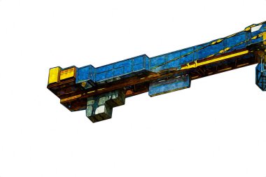 Şantiye iskelesi, klasik resim çizimi olan bir inşaat alanı.