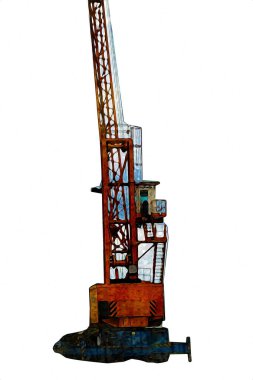 Şantiye iskelesi, klasik resim çizimi olan bir inşaat alanı.