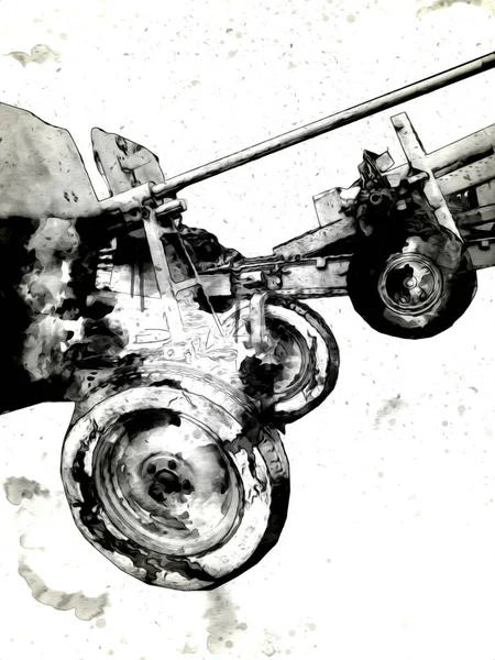 Aeronaves Arma Arte Ilustração Militar Desenho Esboço — Fotografia de Stock