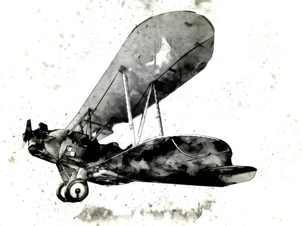Beyaz Arka Planda Izole Edilmiş Eski Bir Savaş Uçağı — Stok fotoğraf