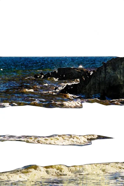 Praia Bonita Com Areia Branca Fundo Natural Para Férias Verão — Fotografia de Stock