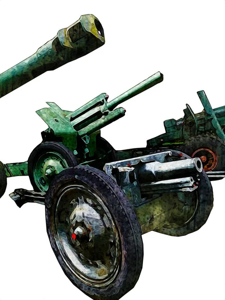 Battlefield Cannon Military Art Illustration Drawing Sketch — Stock Photo, Image