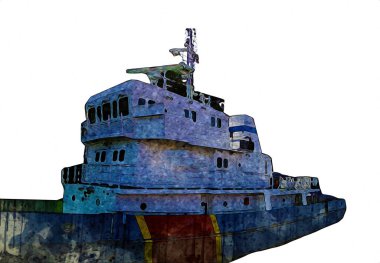 Yelkenli tekneler rıhtıma, liman sanatı illüstrasyonları klasik