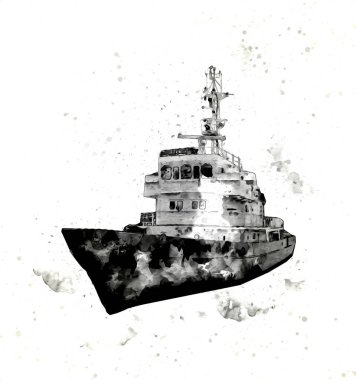 Yelkenli tekneler rıhtıma, liman sanatı illüstrasyonları klasik