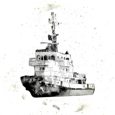 Yelkenli tekneler rıhtıma, liman sanatı illüstrasyonları klasik