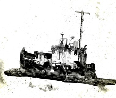 Yelkenli tekneler rıhtıma, liman sanatı illüstrasyonları klasik