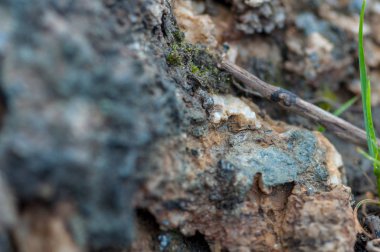 Kaya, tuz ve mineraller Close-up. Sığ derinlik-in tarla.
