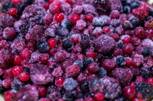 Primer Plano Las Bayas Congeladas Fruta Sana Antioxidante Natural — Foto de Stock