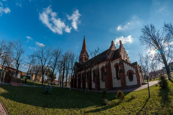 Fisheye Θέα Μιας Αναμορφωμένης Εκκλησίας Χτίστηκε 1897 — Φωτογραφία Αρχείου