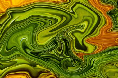Sarı ve yeşil renklerde renkli soyut buruşukluk tasarımı. Mermer dokusu.