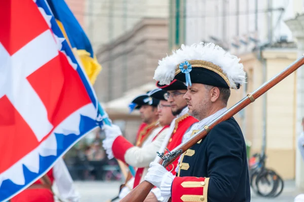 Timisoara Rumania Septiembre 2018 Desfile Cambio Guardia Disfraces Período —  Fotos de Stock