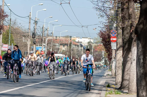 Timisoara Roumanie Avril 2016 Des Cyclistes Pédalerie Printanière — Photo