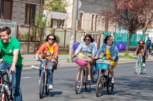 Timisoara Roumanie Avril 2016 Des Cyclistes Pédalerie Printanière — Photo