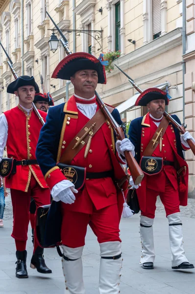 Timisoara Rumania Septiembre 2018 Desfile Cambio Guardia Disfraces Período —  Fotos de Stock