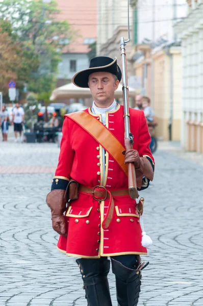 Timisoara Rumania Septiembre 2018 Desfile Cambio Guardia Disfraces Período —  Fotos de Stock