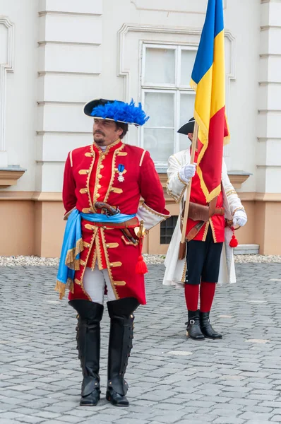 Timisoara Rumania Septiembre 2018 Desfile Cambio Guardia Disfraces Período —  Fotos de Stock
