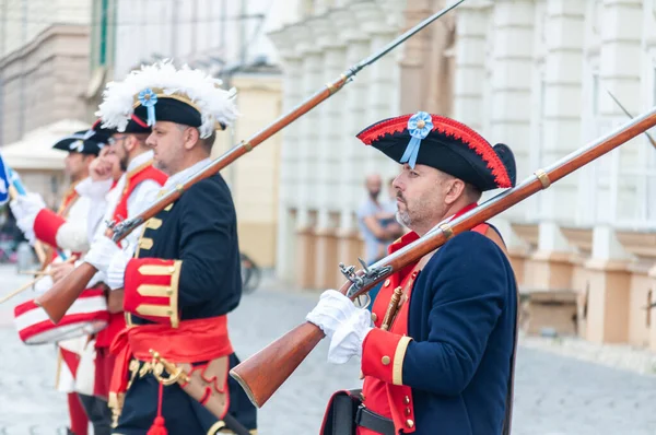 Timisoara Rumania Septiembre 2018 Desfile Cambio Guardia Disfraces Período —  Fotos de Stock