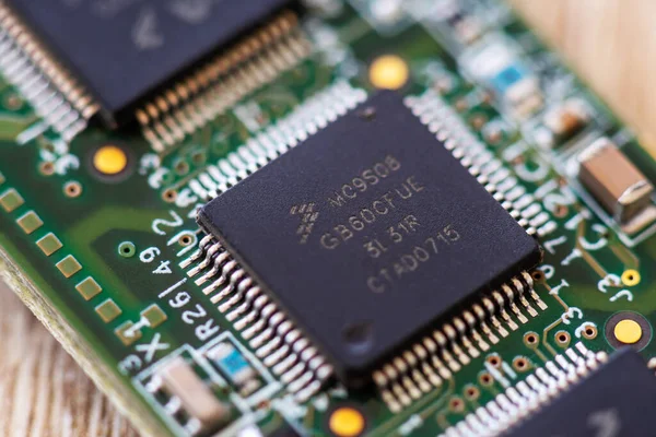 Timisoara Rumania Abril 2020 Primer Plano Microcontrolador Nxp Mc9S08 Componentes — Foto de Stock