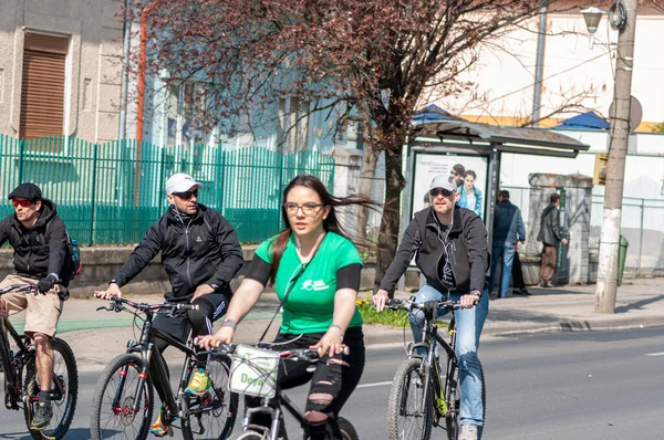 Timisoara Roumanie Avril 2016 Des Cyclistes Pédalerie Printanière — Photo