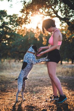 a evde beslenen hayvan doğa ortasında ile oynarken