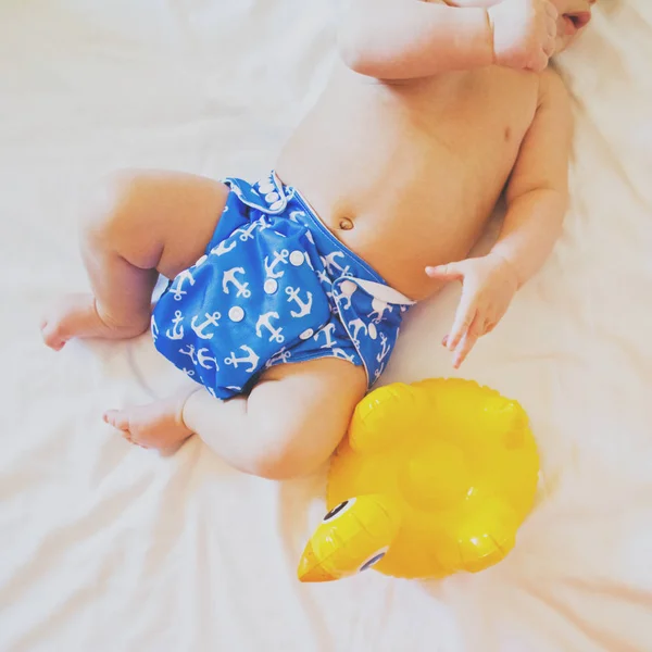 Bebê Pronto Para Férias Verão Fechar Ângulo Alto Filtro Fosco — Fotografia de Stock
