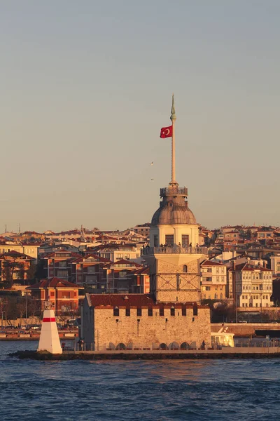 Aşk Kavramı Ile Kartpostal Türkiye Den Kız Kulesi Istanbul Üzerinden — Stok fotoğraf