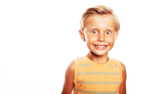 Mom's joy concept. Portrait of smiling cute little boy — Stock Photo, Image