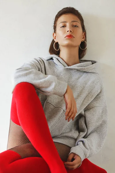 Dancer after training, Natural beauty concept. Portrait of a young woman — Stock Photo, Image