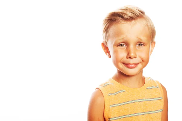 Mom's precious concept. Portrait of smiling cute little boy — Stock Photo, Image