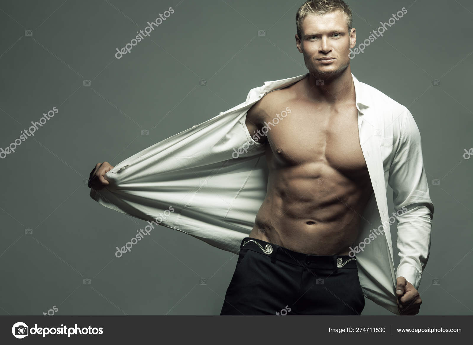 Male Beauty Fashion Concept Portrait Of Handsome Muscular Male