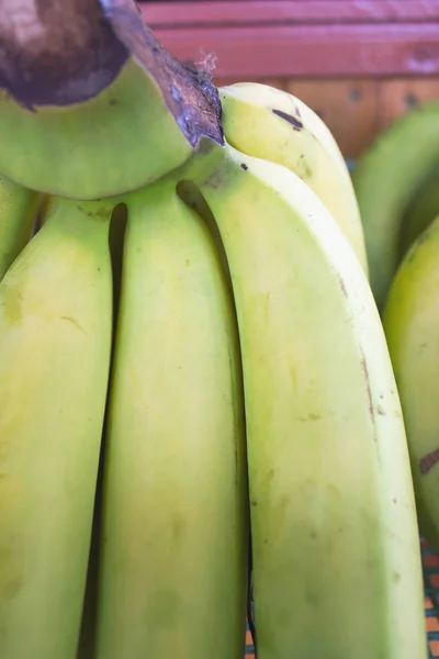 Fundo Pente Banana Verde Bananas Mercado Fundo Banana — Fotografia de Stock