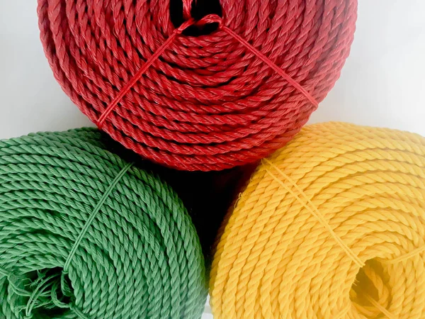 Roll Rope Nylon Rope Rope Roll White Background Rope Roll — Stock Photo, Image
