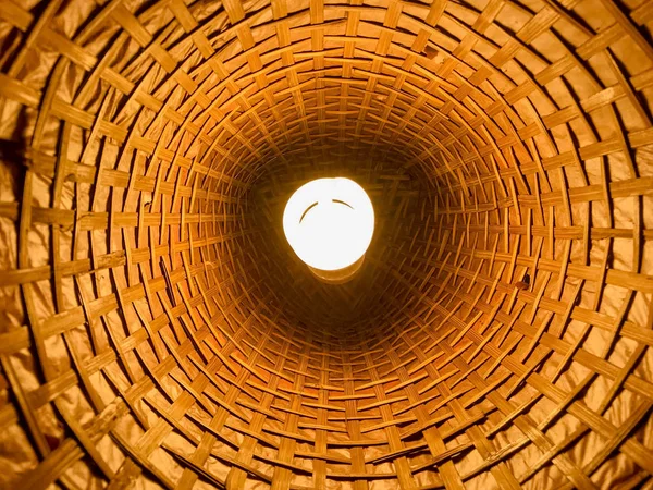 Primo Piano Lampade Bambù Lampada Bambù Splende Notte Alla Vecchia — Foto Stock