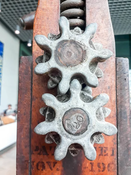 Details gear, Close-up Details of gear, Details of the ancient sewing machine sprockets