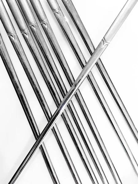 Ανοξείδωτο Χάλυβα Chopsticks Απομονώνονται Λευκό Φόντο Αφηρημένες Γραμμές Σχεδιασμού Φόντου Royalty Free Φωτογραφίες Αρχείου