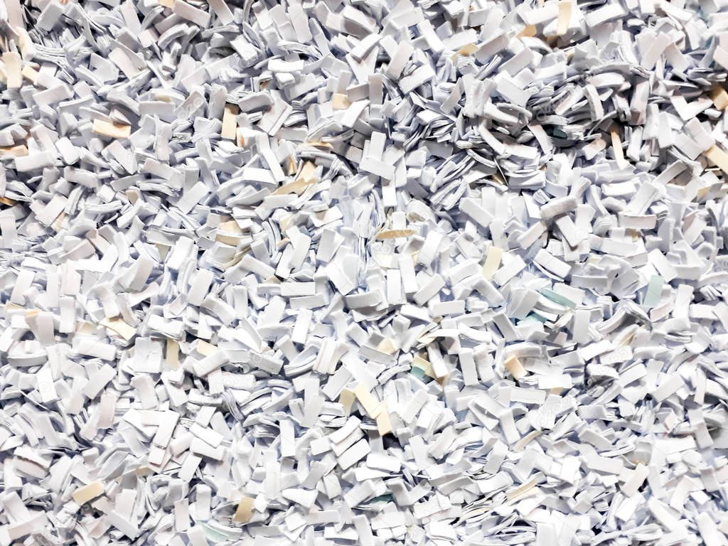 paper, Shredded paper, Abstract background with shredded paper, shredded paper heap for background, shredded paper background, detailed background from shredded paper particles, Closeup of shredded paper documents