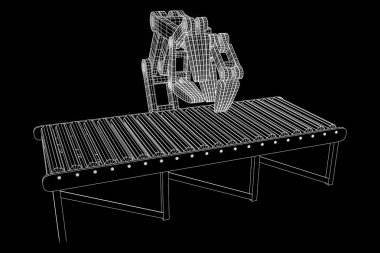 Robotik Kol ve rulo konveyör vektör