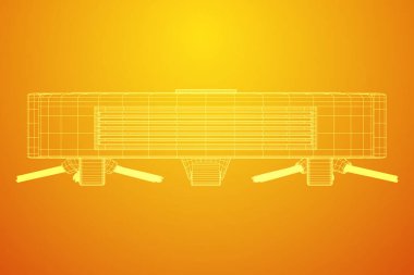 Robot elektrikli süpürge tel kafes düşük Poli kafes vektör çizim. Akıllı Temizleme teknolojisi kavramı