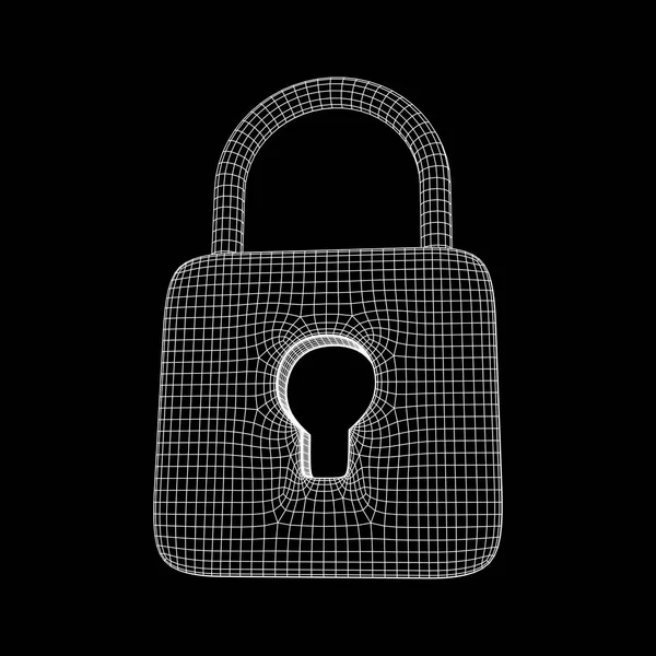 Concept de cybersécurité Padlock — Image vectorielle