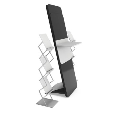 LCD ekran stand ve dergi raf.