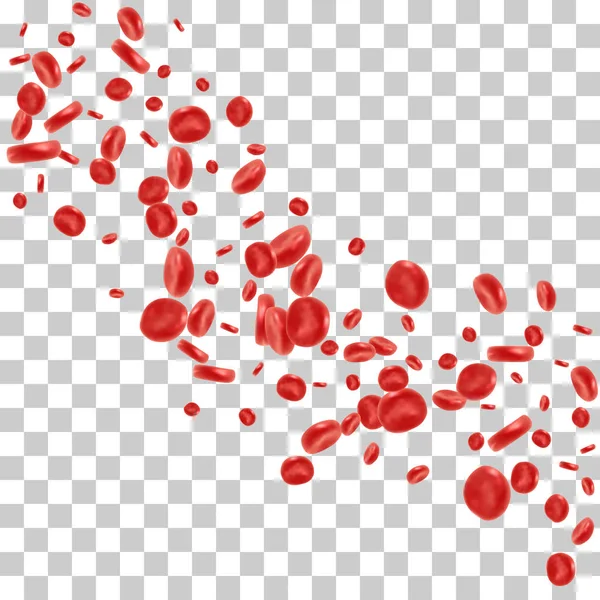 Red blood cell flowing — Stock Vector
