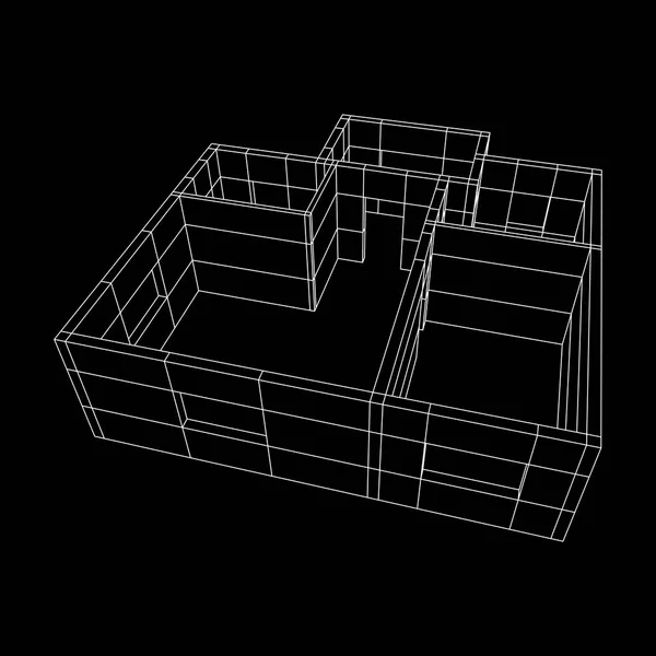 线框建筑. — 图库矢量图片