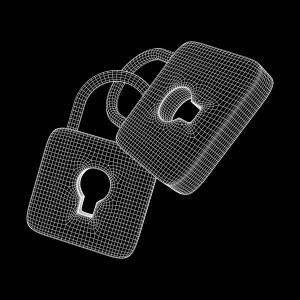 Concept de cybersécurité Padlock — Image vectorielle