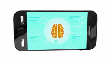 Beyin Infographic konsepti ile Smartphone.