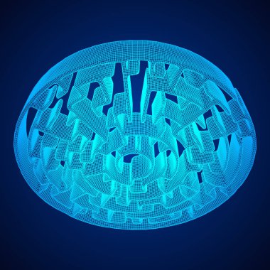 Daire labirent tel kafes düşük poli kafes İnşaat