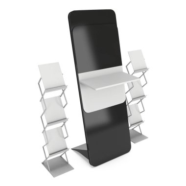 LCD ekran stand ve dergi raf.