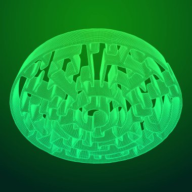 Daire labirent tel kafes düşük poli kafes İnşaat