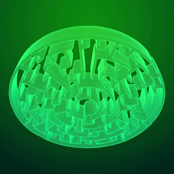 Daire labirent tel kafes düşük poli kafes İnşaat